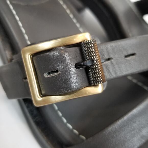 Rag & Bone Fallon Women's Dark Gray Black Leather Sandals Size 41 / 11 - Picture 6 of 14